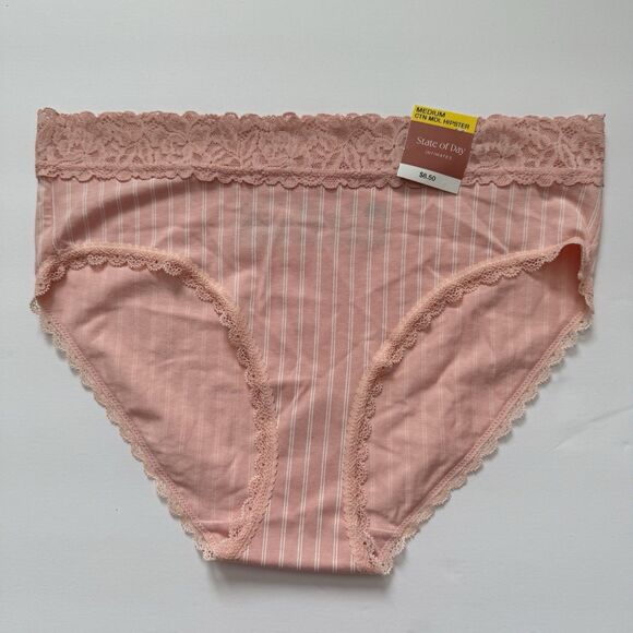 NWT State of Day Women's Cotton Modal Lace-Trim Hipster Panty Underwear 4 Colors - Picture 8 of 8